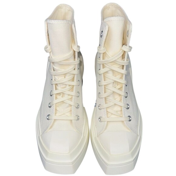 Converse Chuck 70 De Luxe Wedge Egret Chunky Sneakers White Womens Size 8.5 - Picture 4 of 10